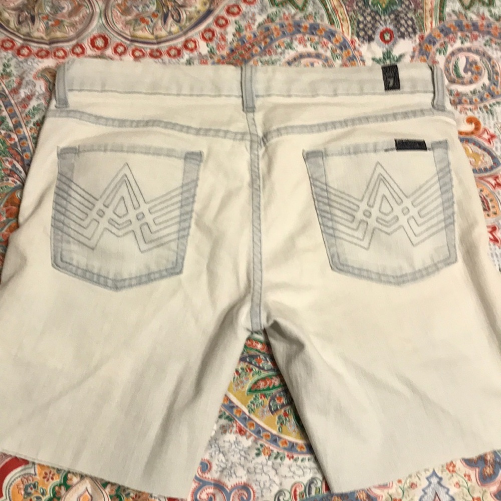 7FAM cut off jean shorts sz 30 faded denim